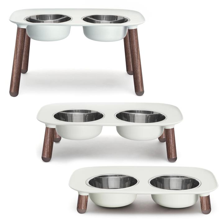 Messy Mutts - Elevated Feeder Gray with white legs
