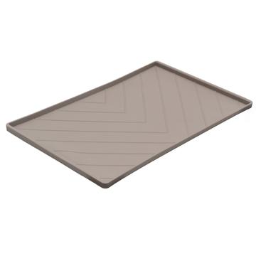 Messy Mutts Silicone Food Mat Grey Metal Rod Reinforced Medium