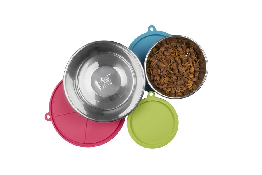 Messy Mutts Stainless Steel Bowl with Cover -Singles