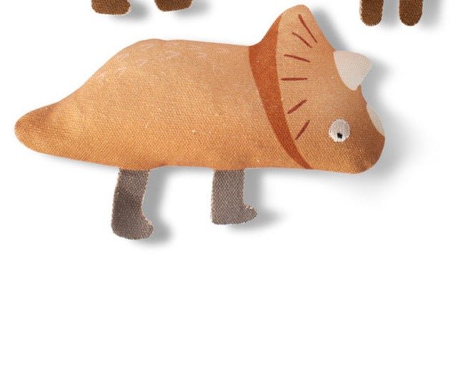 Mini Canvas Dog Toys Triceratops