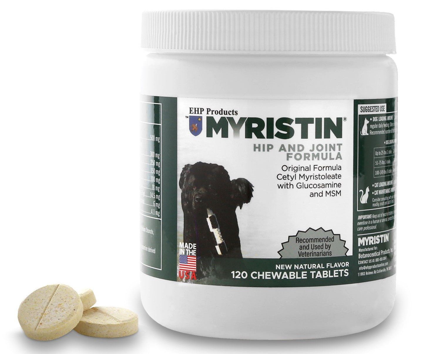 MYRISTIN HIP AND JOINT SUPPLEMENT for Dogs 120 count
