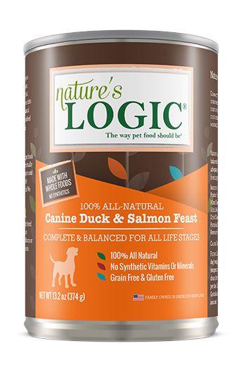 Nature's Logic Canned Dog Food Duck and Salmon 13.2oz
