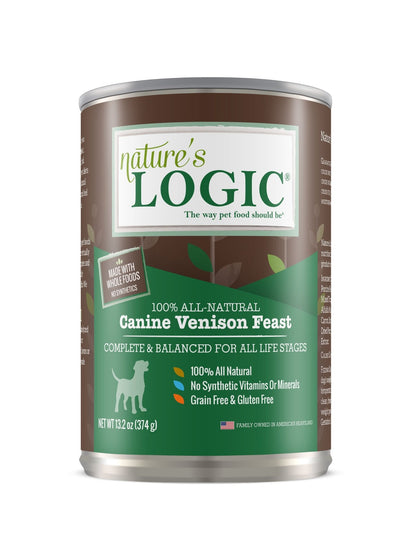 Nature's Logic Canned Dog Food Venison 13.2oz