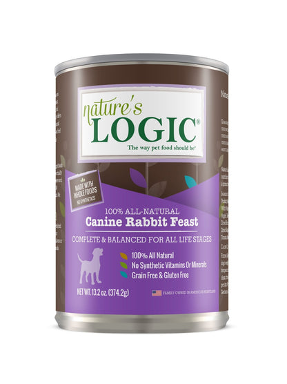 Nature's Logic Canned Dog Food Rabbit 13.2oz