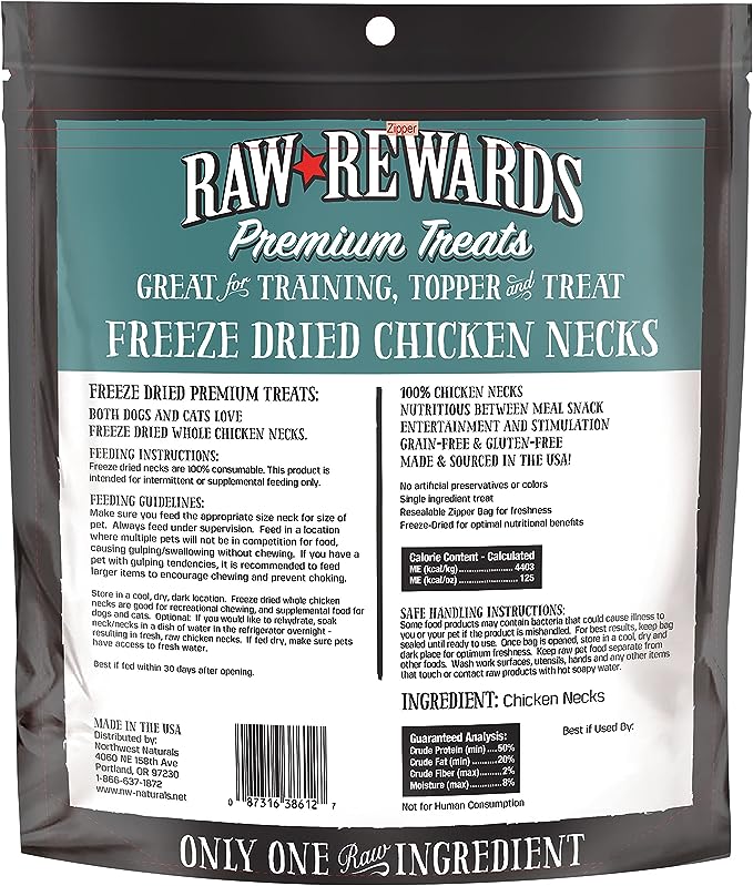 Northwest Naturals Freeze Dried Treats Chicken Necks