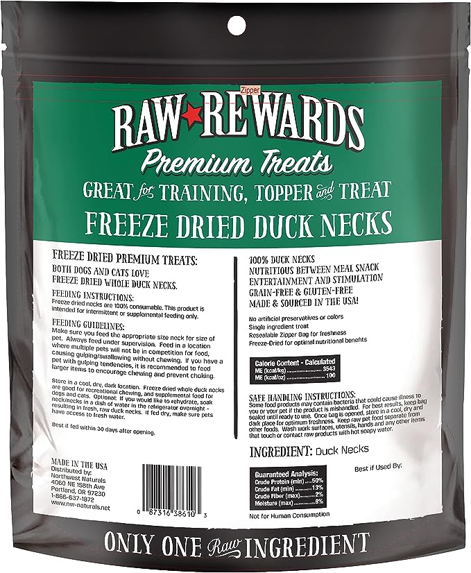 Northwest Naturals Freeze Dried Treats Duck Necks