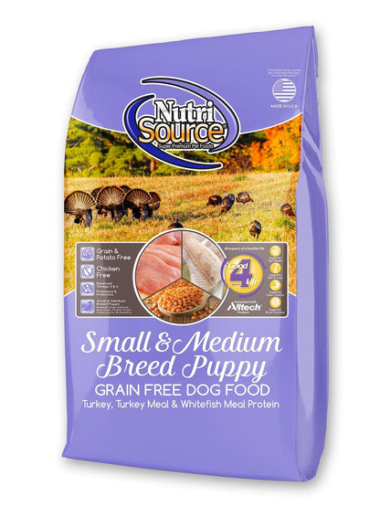 Nutrisource Grain Free Dry Dog Food Small/Med Puppy Turkey & Whitefish