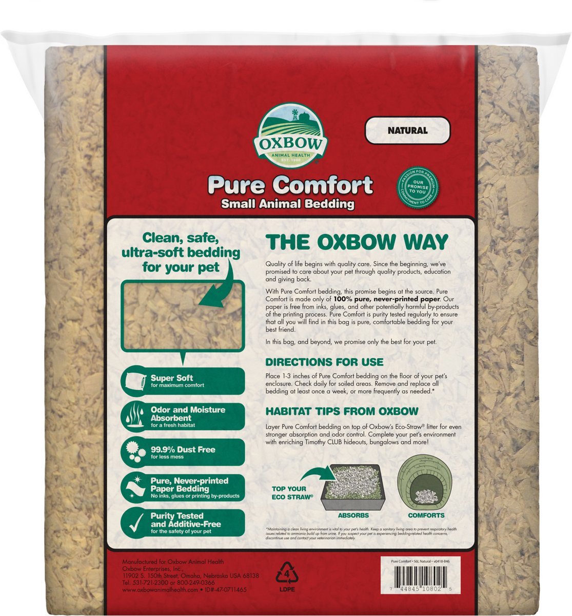 Oxbow - Small Pet Natural Paper Bedding 56L