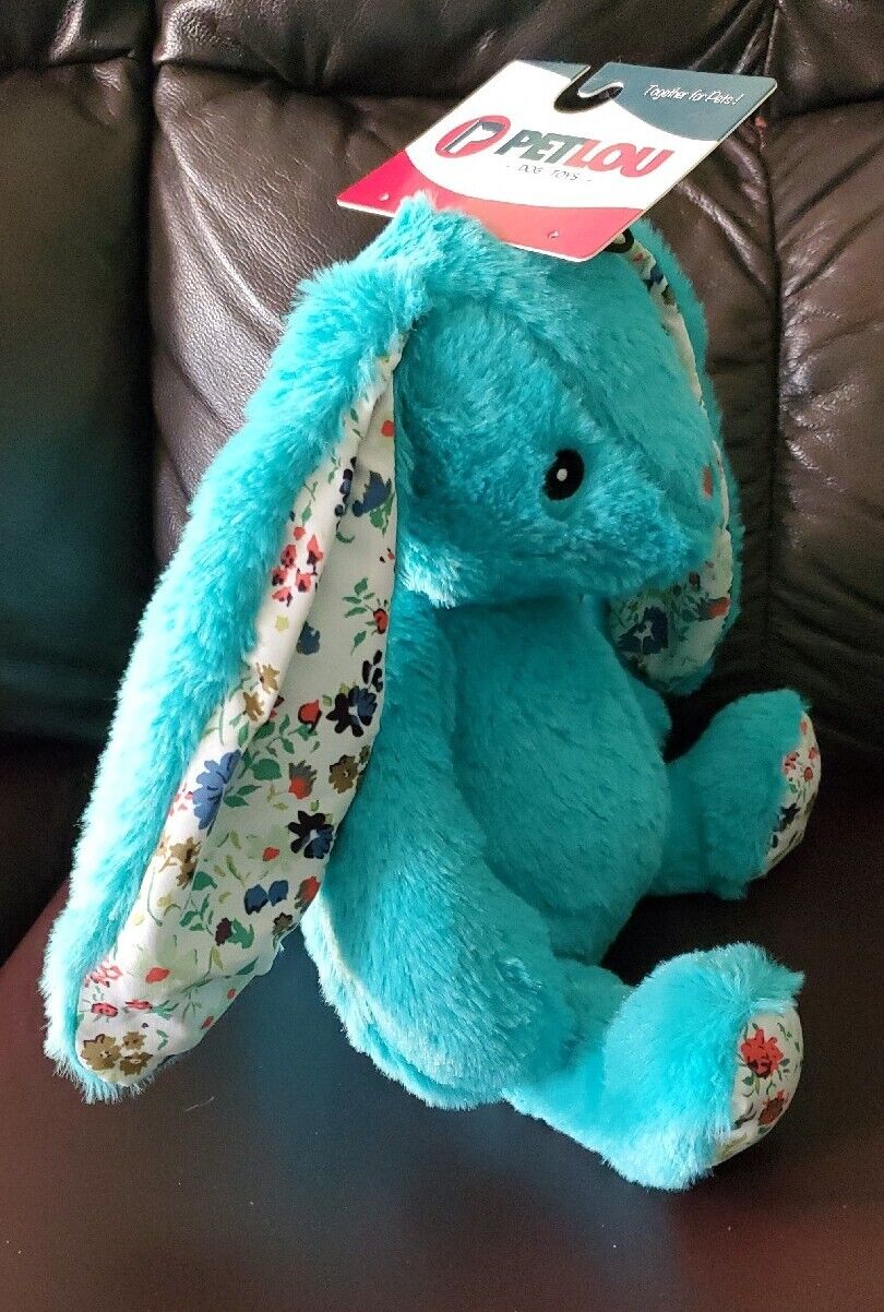 PETLOU, INC. - 15" Plush Rabbit Dog Toy - Tiffany Blue - Happy Hounds Pet Supply