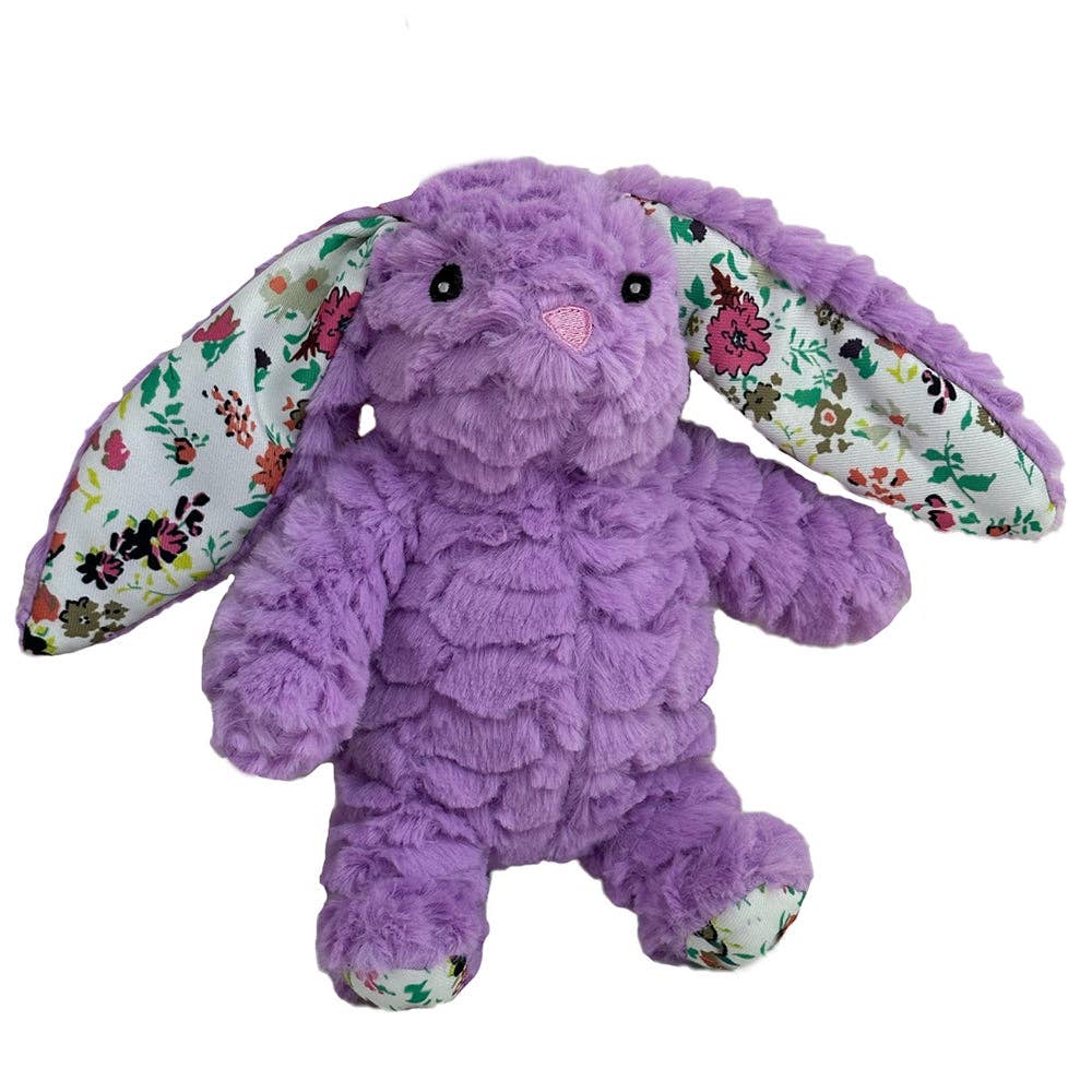 Plush Bunny with Long Patterned Crinkle Ears Dog Toy - Happy Hounds Pet Supply