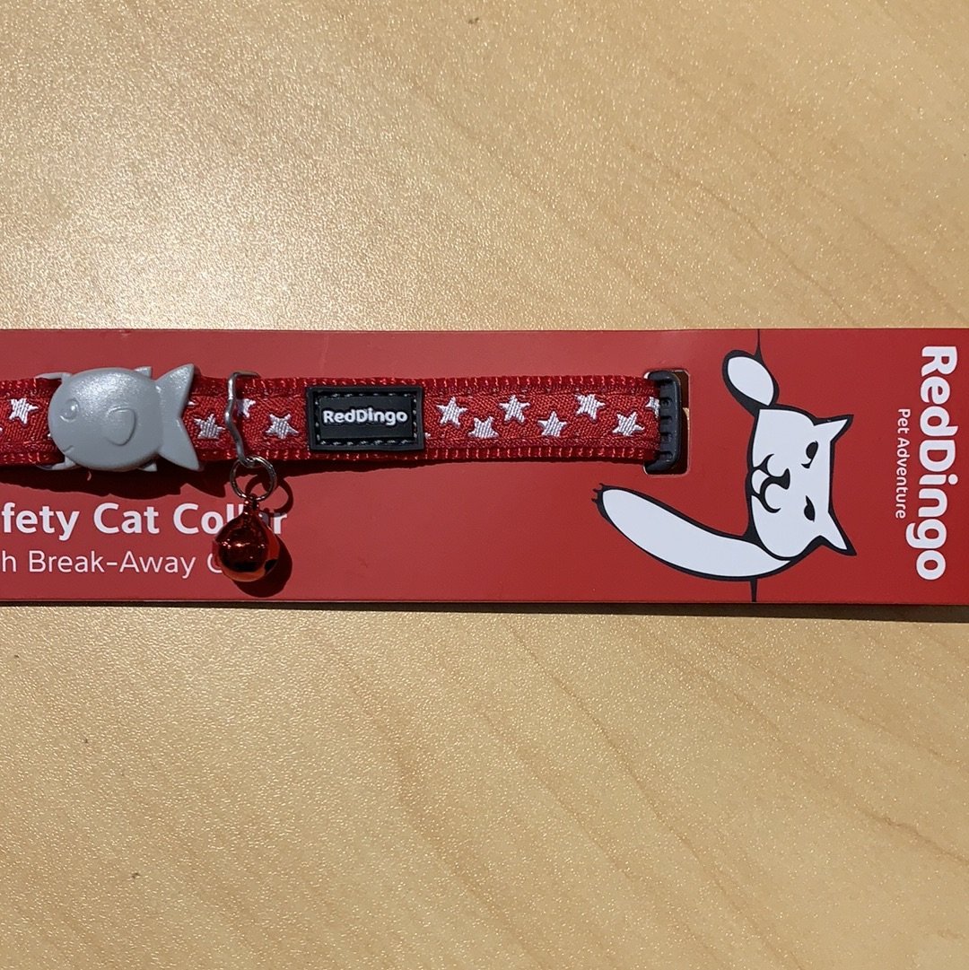 Red Dingo Cat Safety Collars Star red