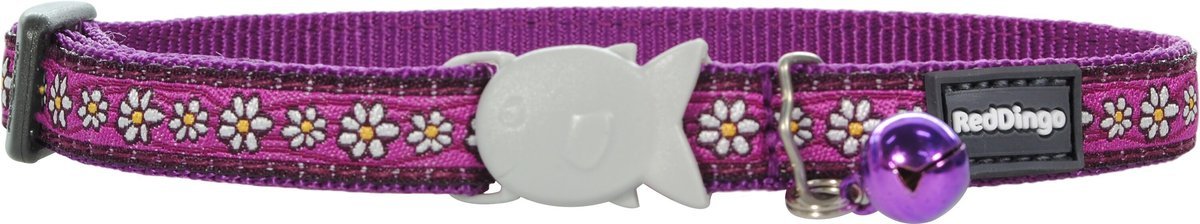 Red Dingo Cat Safety Collars Daisy chain purple