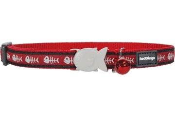 Red Dingo Cat Safety Collars Fishbone red