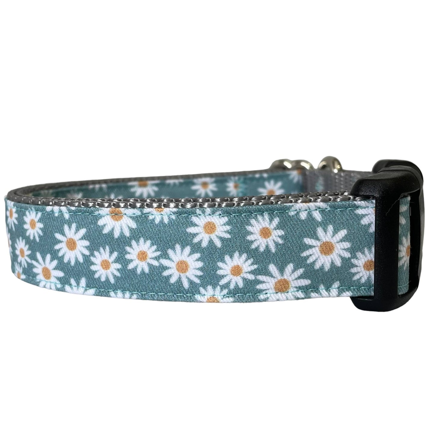 Sew Fetch Dog Co - Daisy Dog Collar in Dusty Blue Floral - Happy Hounds Pet Supply