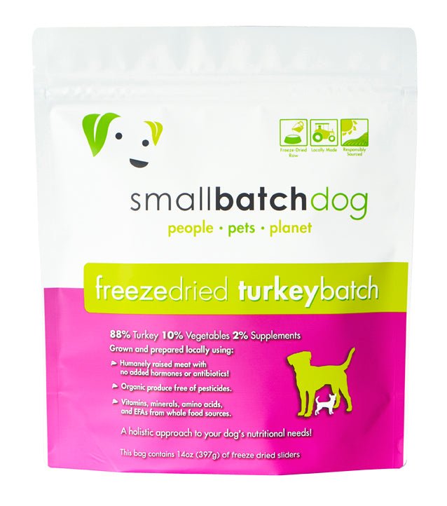 Small Batch Freeze Dried Raw Dog Food 14oz Sliders Turkey