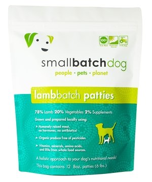 Small Batch Frozen Raw Dog Food 6lb Patties Lamb