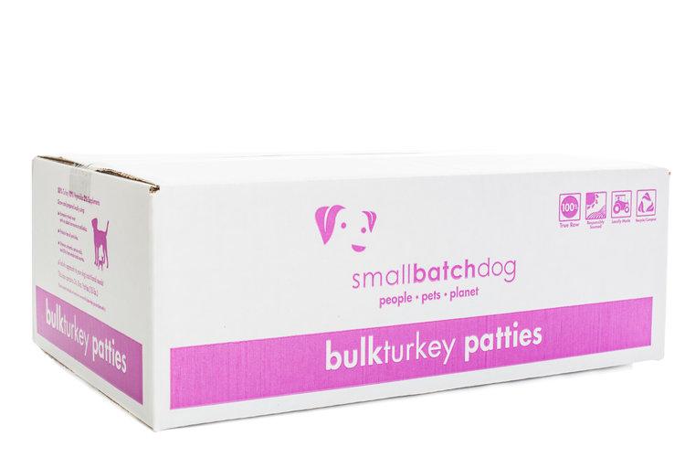 Small Batch Frozen Raw Dog Food 18lb Patties Turkey