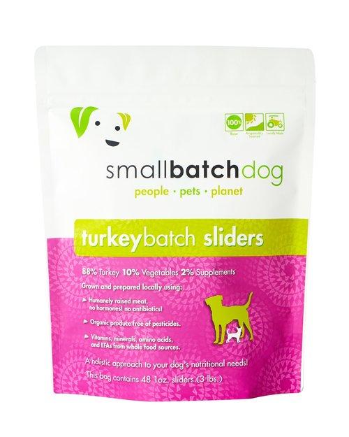 Small Batch Frozen Raw Dog Food 3lb Sliders Turkey