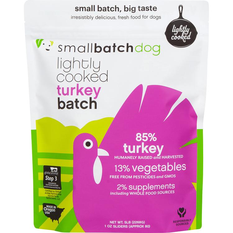 Small Batch Lightly Cooked Dog Food 5lb Turkey
