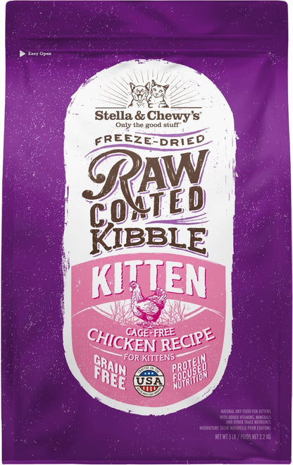 Stella and Chewy's Raw Coated & Blends Cat Food 5lb Raw Coated Kitten