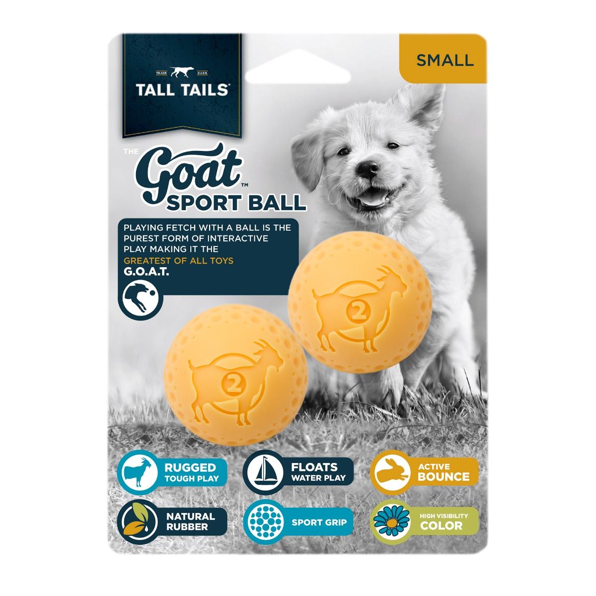 Tall Tails Goat Sport Ball Small 2" Two Pack
