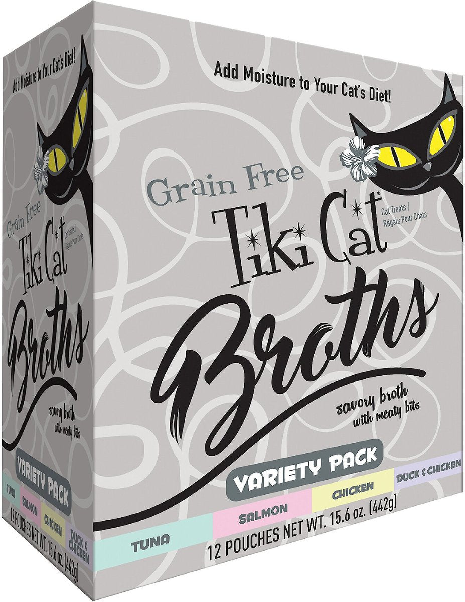 Tiki Cat Broths Cat Food Pouches Variety 12- Pack