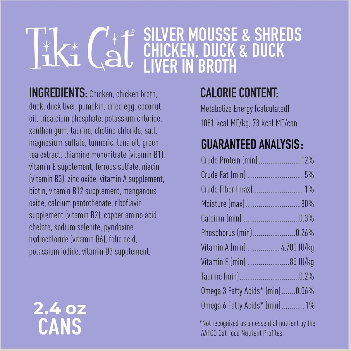 Tiki Cat Silver Mousse + Shreds 6-PACK