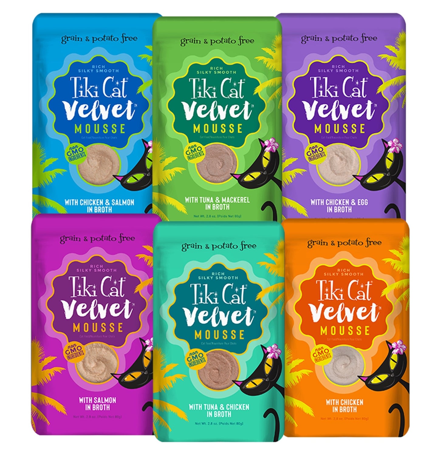 Tiki Cat Velvet Mousse Cat Food Pouches Variety Pack