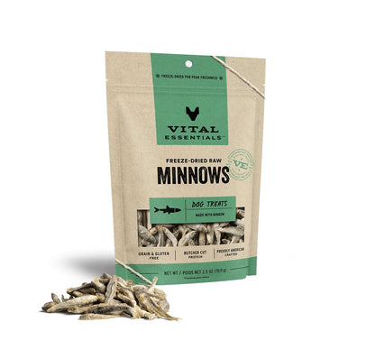 Vital Essentials Freeze Dried Bagged Treats Minnows 2.5OZ