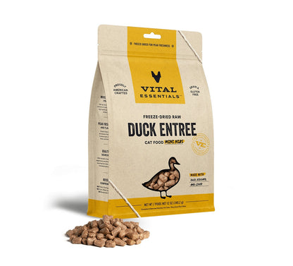 Vital Essentials Freeze Dried Cat Food Duck Mini Nibs 12oz