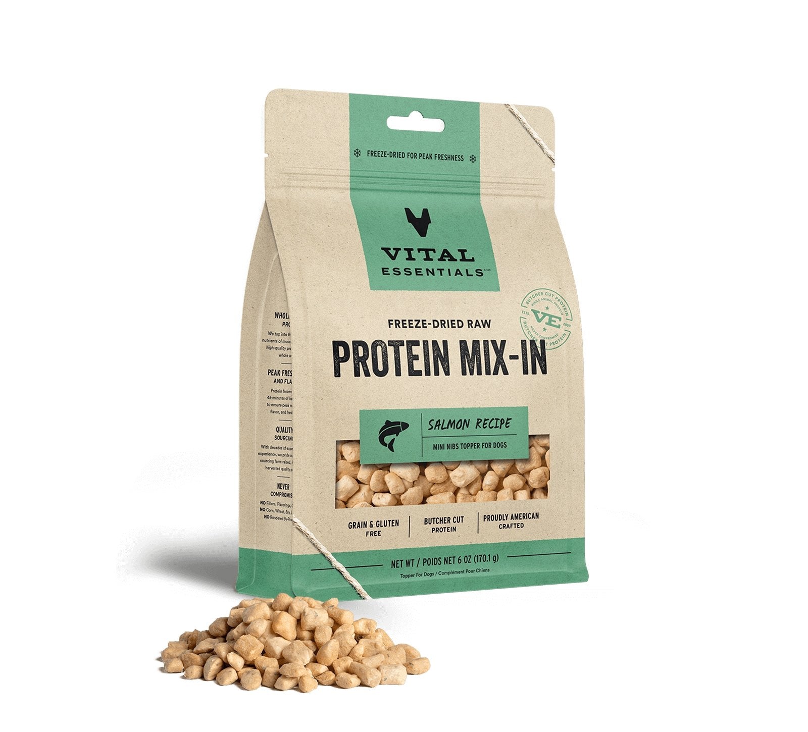 Vital Essentials Freeze-Dried Protein Mix-In Mini Nibs Toppers Salmon