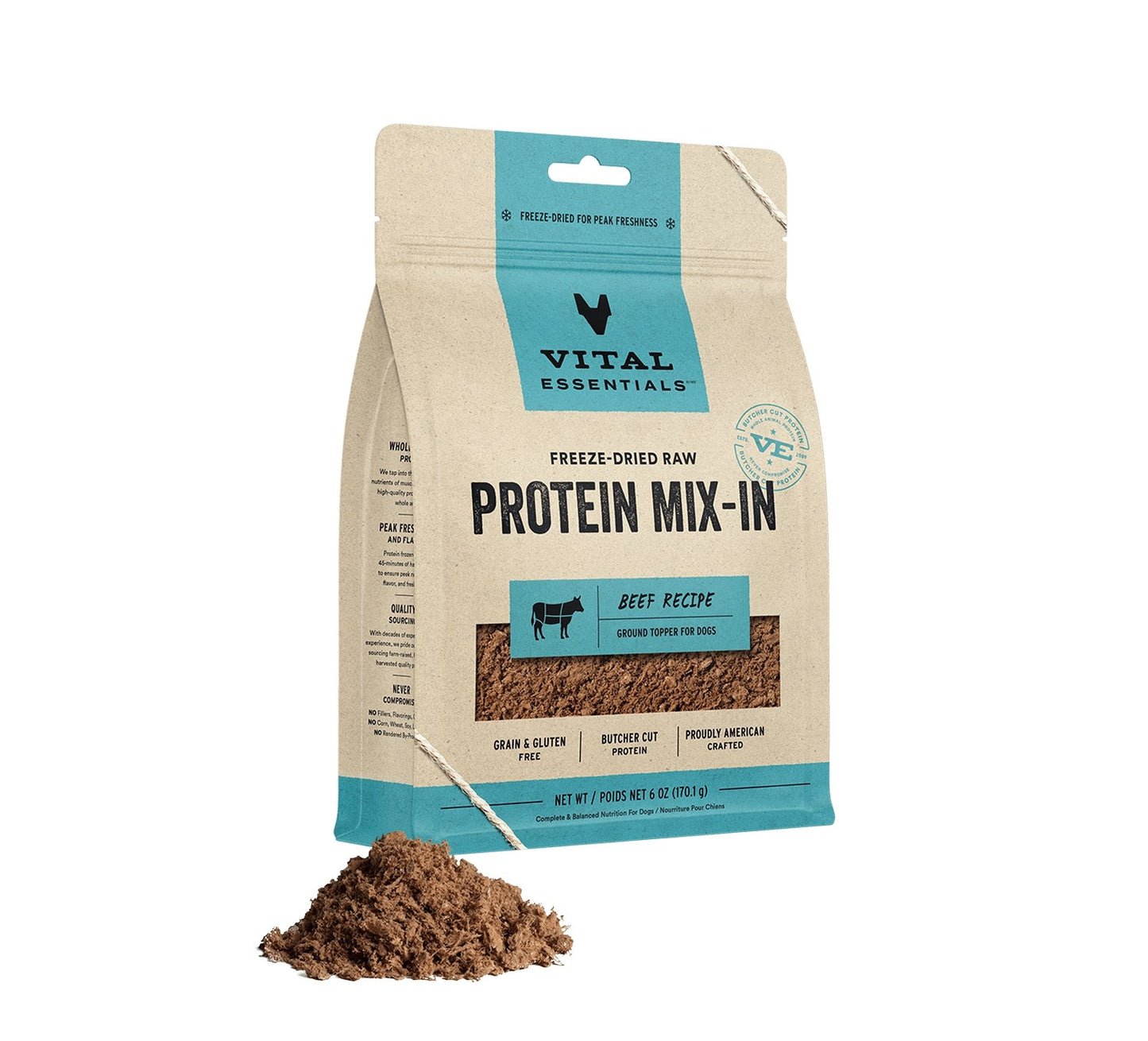 Vital Essentials Freeze Dried Protein Mix-In Ground Toppers Beef