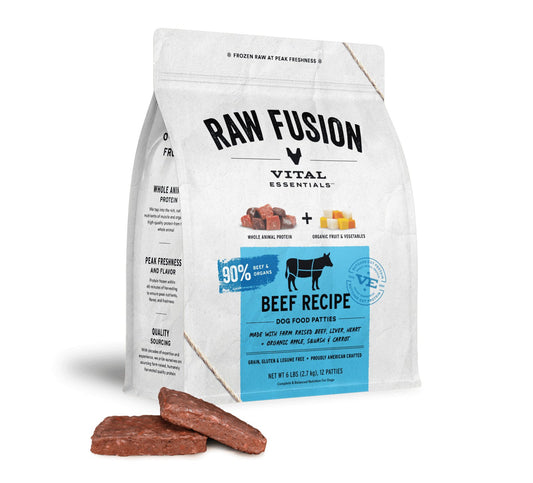 Vital Essentials Fusion Raw Frozen Dog Food Beef 6lbs