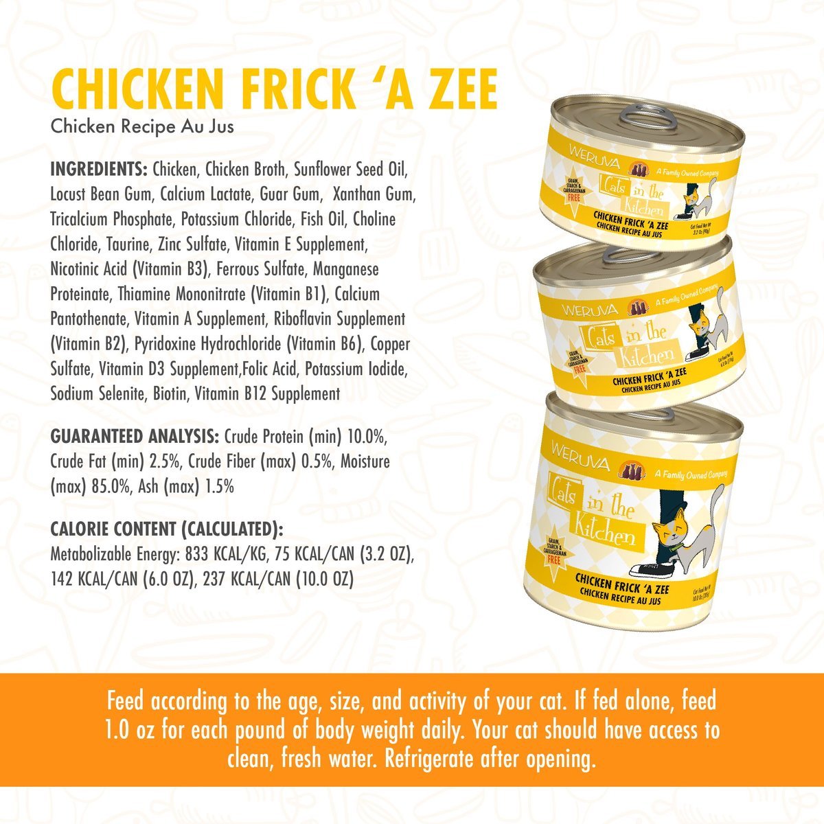 Weruva Cats In The Kitchen Canned Cat Food 6oz Chicken Frik 'A Zee
