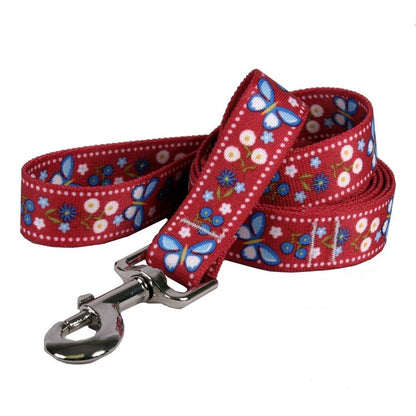 Yellow Dog Design Leashes Festive Butterfly Red
