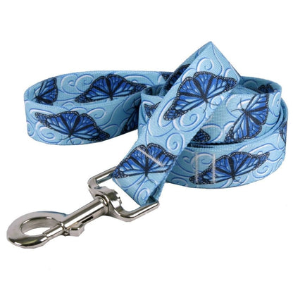 Yellow Dog Design Leashes Blue Butterfly Swirl
