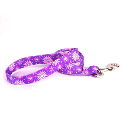 Yellow Dog Design Leashes 3/8" x 5' Hip Floral Purple Flower