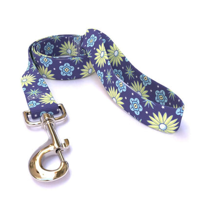 Yellow Dog Design Leashes 3/8" x 5' Hip Floral Teal Flower