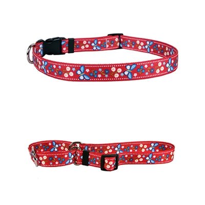 Yellow Dog Design Small Dog Collars Festive Butterfly Red