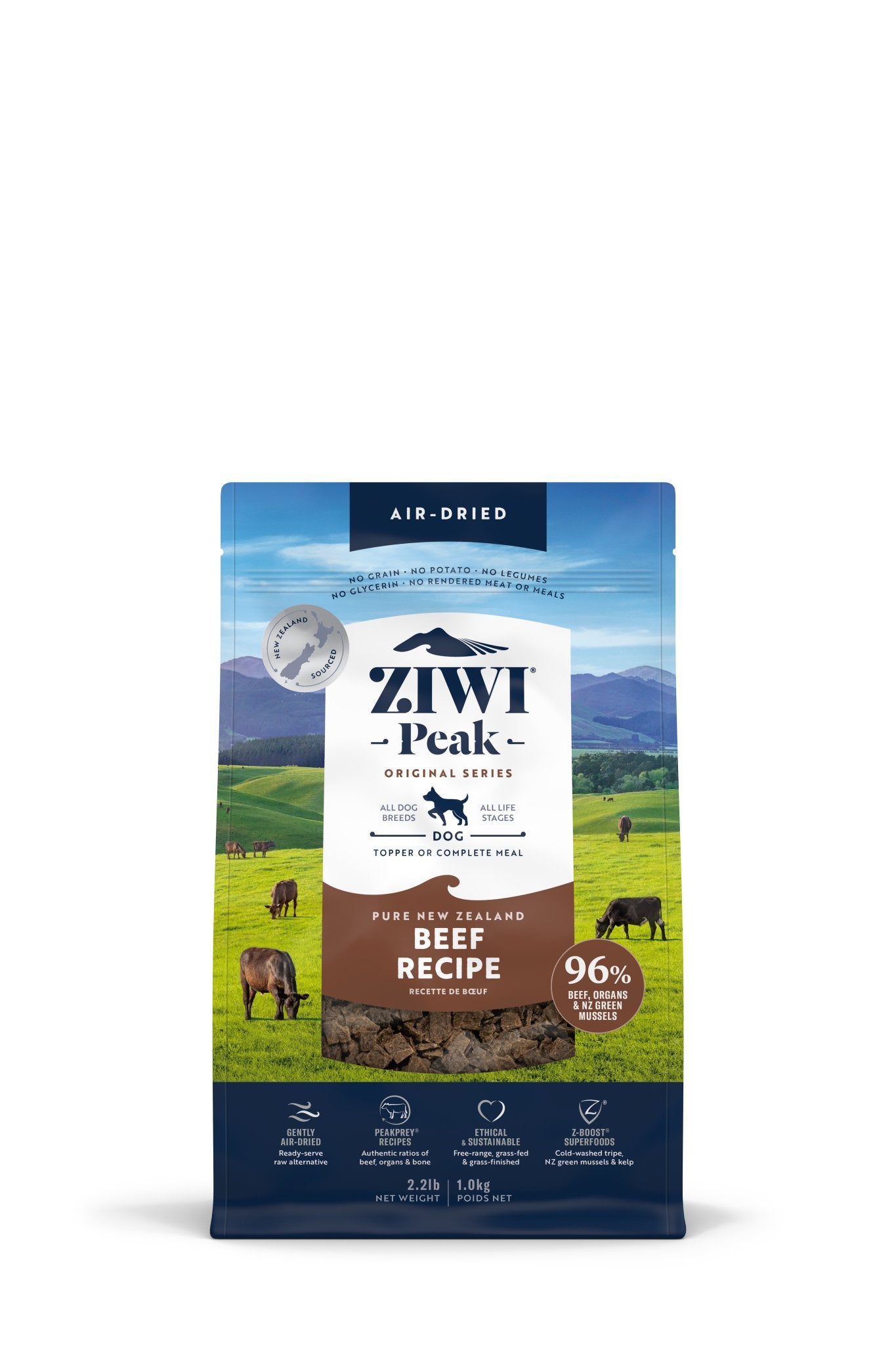 Ziwi Peak Air Dried Dog Food Beef 2.2lbs