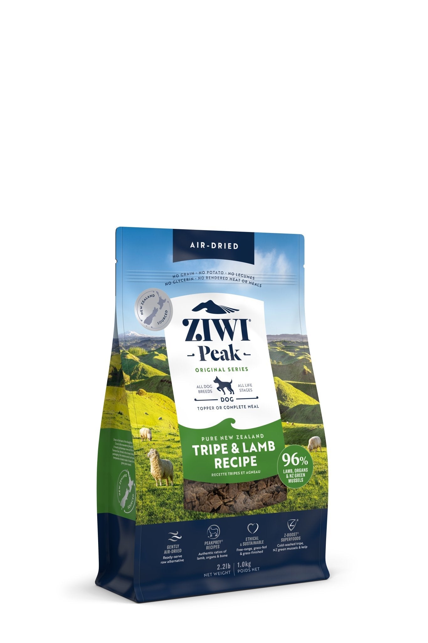 Ziwi Peak Air Dried Dog Food Tripe & Lamb 2.2lbs